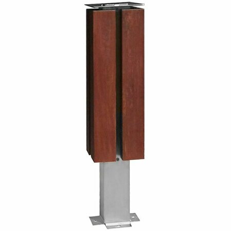 PARIS SITE FURNISHINGS 6 1/2'' Square Wood Surface Mount Bollard INOX I-BOL-PL-6x6 969IBOLPLSF